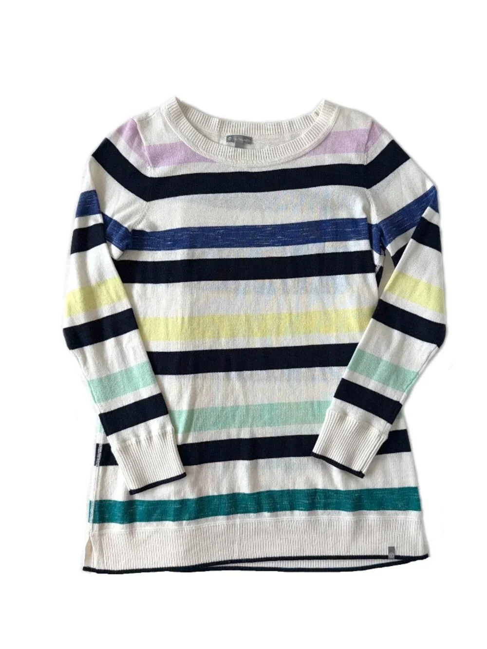 Talbots Tunic Striped Crewneck Sweater